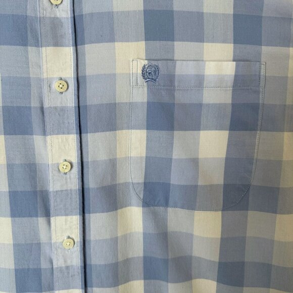 Cinch Check Pattern Button-Down Long-Sleeve Shirt Blue Men's Medium 100% Cotton - Picture 7 of 11
